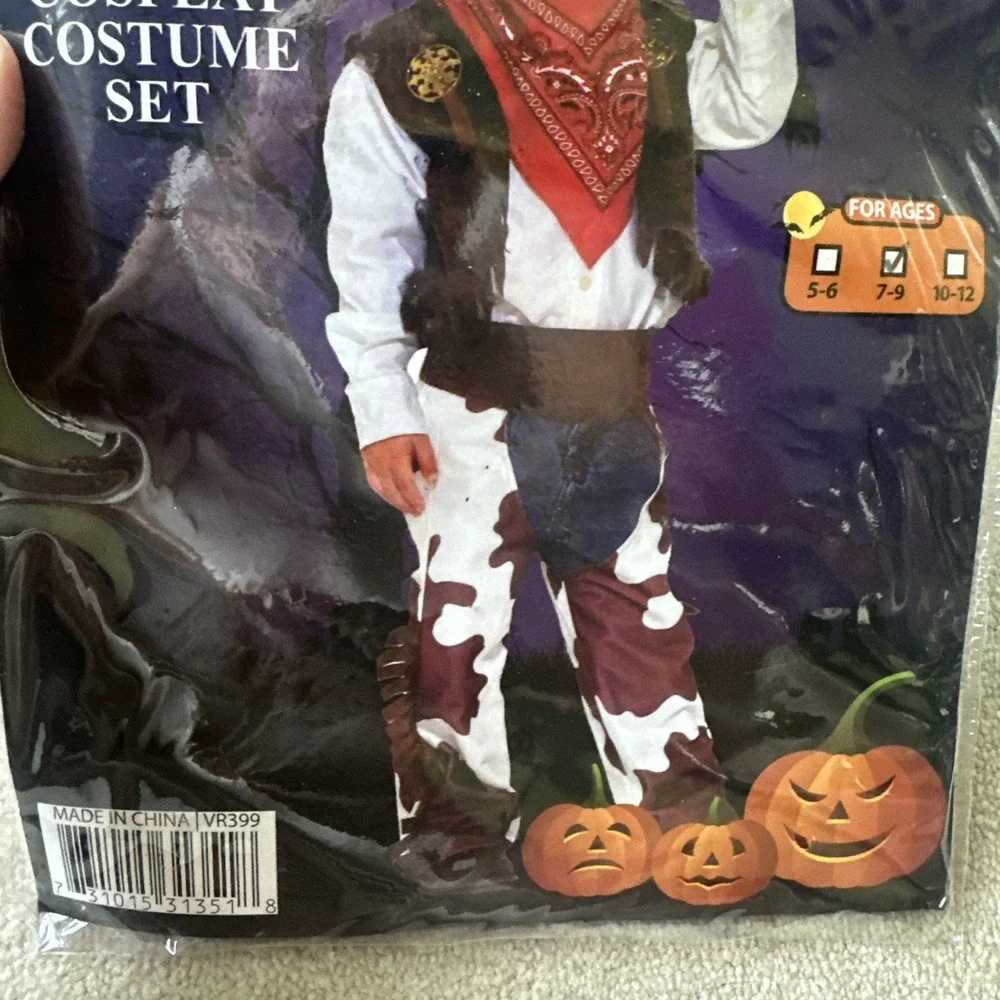 Halloween‎ Accessories ~ Kids Wild West  Costume Dress Up Set ~ Ages 7-9 ~ New
